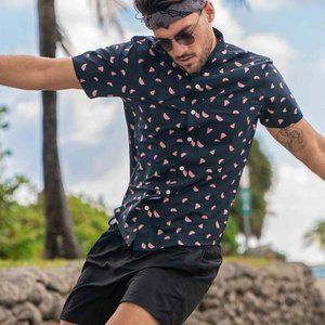 Bermies Men's Watermelon 3.0 Button Down Casual Shirt NWT M